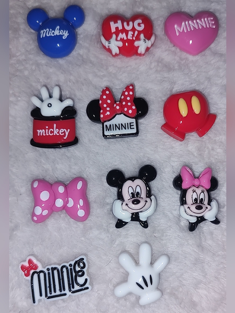 Disney Minnie & Mickey Acrylic Flatback Charms. Great For DIY Projects
